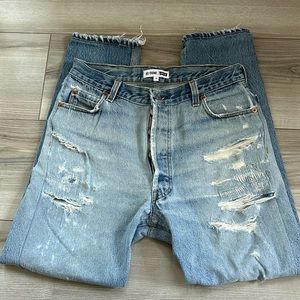 Redone/Levi’s destroyed, size 26 High Rise